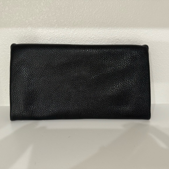 CH CAROLINA HERRERA Black GRAINED leather CLUTCH / CROSSBODY HANDBAG - Picture 3 of 7